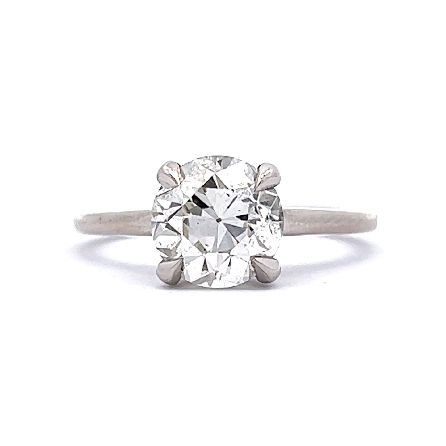 2.02 Old European Diamond Solitaire Engagement Ring in Platinum