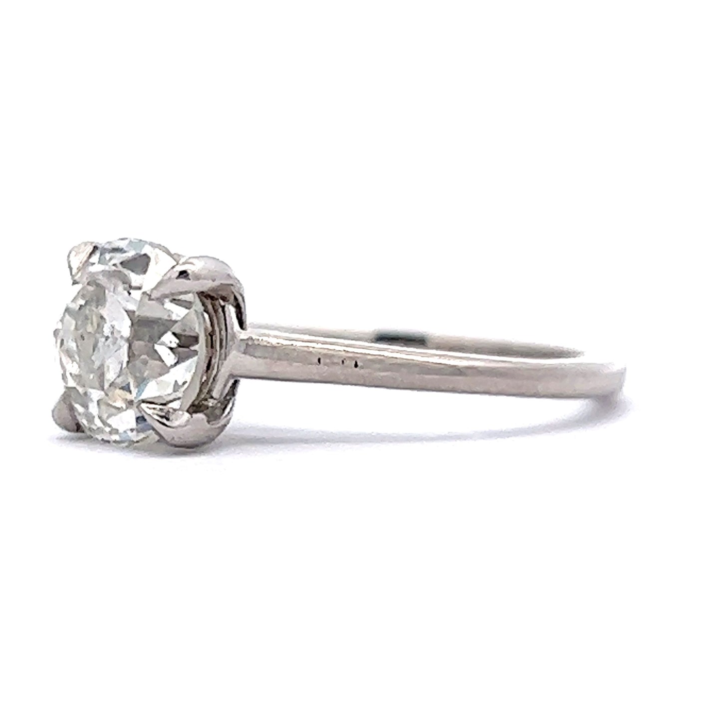 2.02 Old European Diamond Solitaire Engagement Ring in Platinum