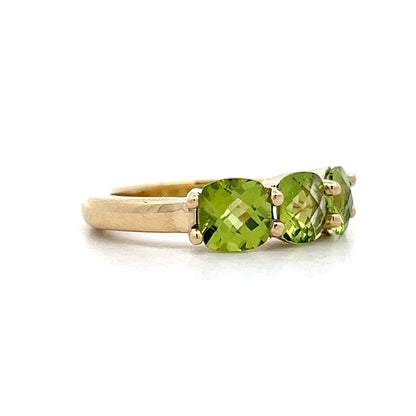 2.43 Peridot Three Stone Stacking Ring in 14k