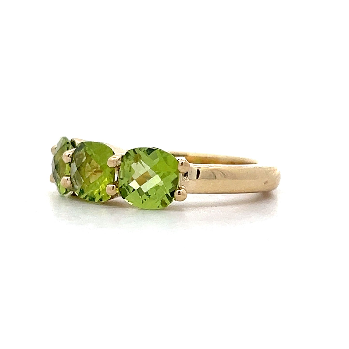 2.43 Peridot Three Stone Stacking Ring in 14k