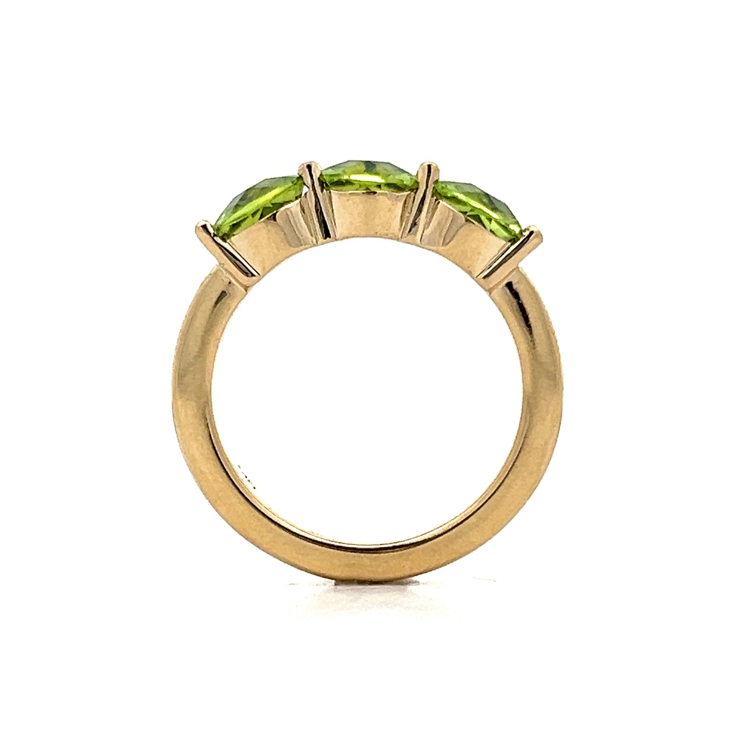 2.43 Peridot Three Stone Stacking Ring in 14k