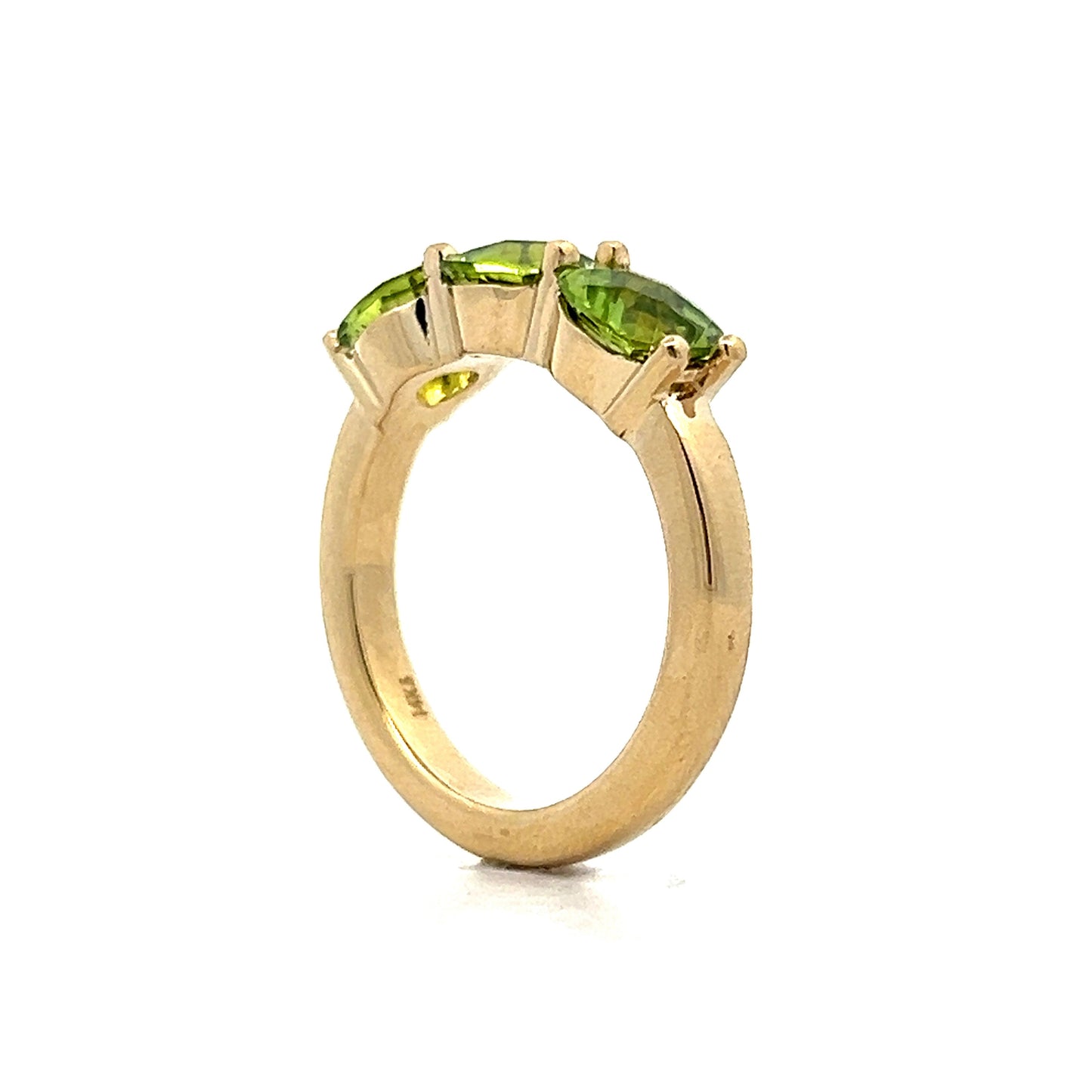 2.43 Peridot Three Stone Stacking Ring in 14k