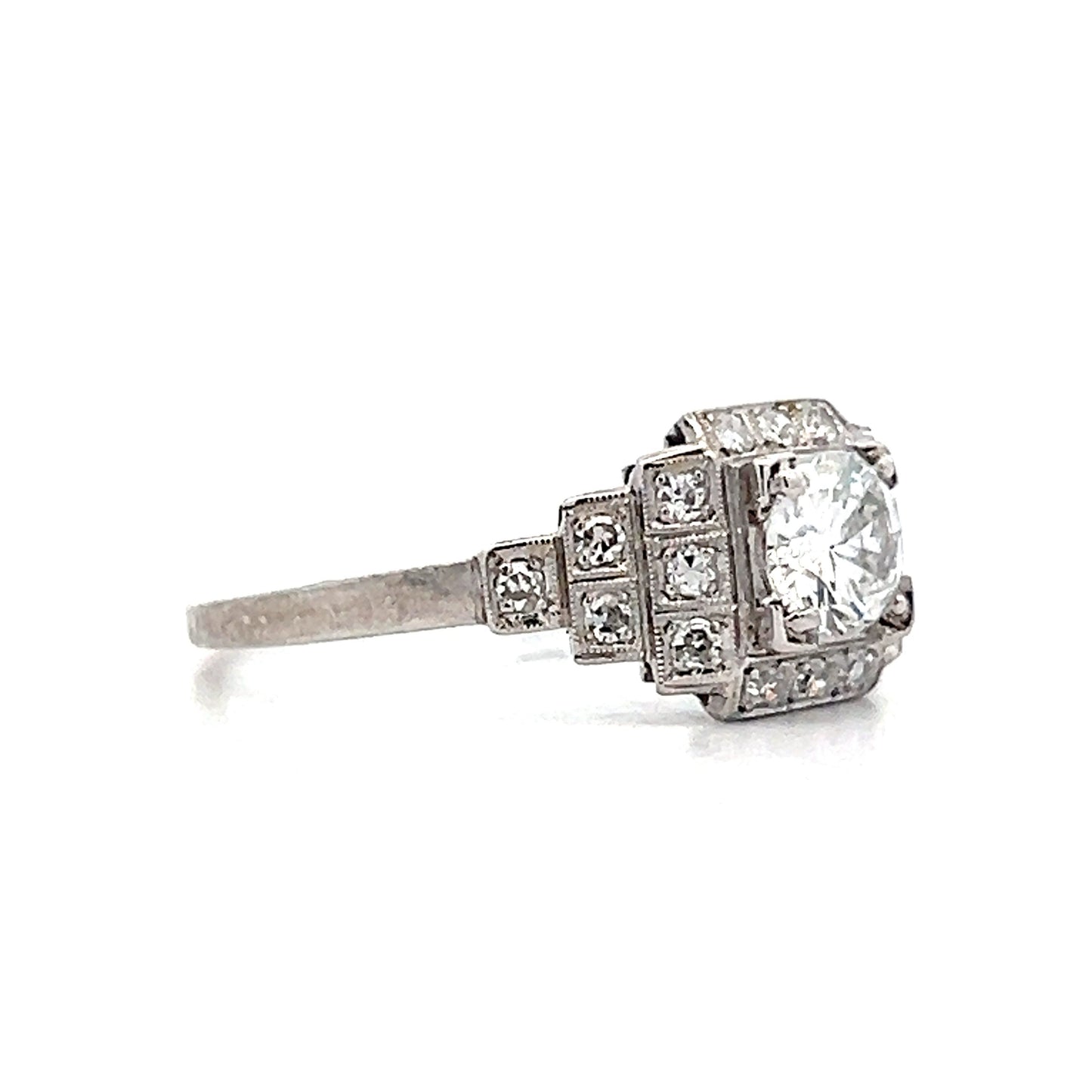 .50 Art Deco Diamond Engagement Ring in Platinum