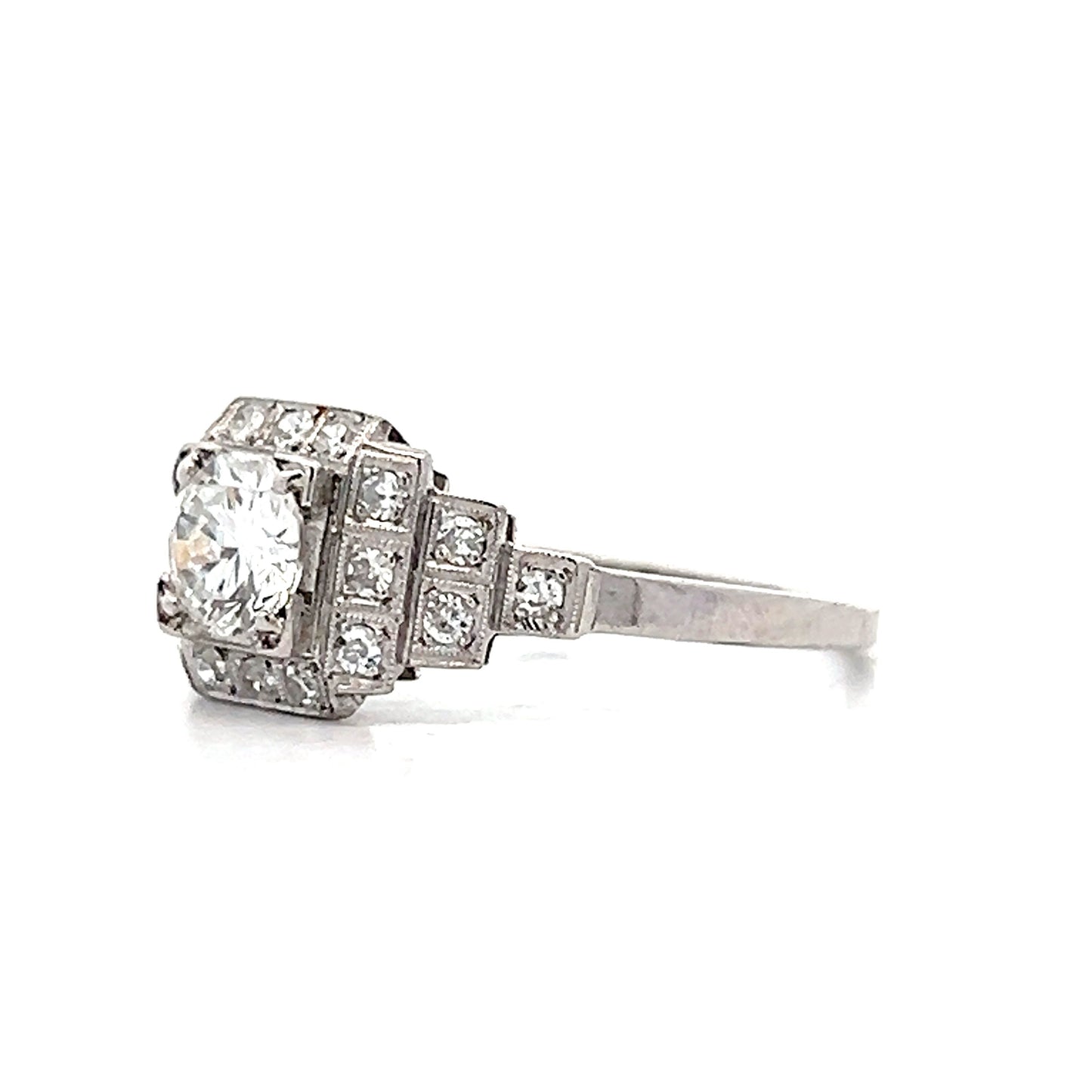 .50 Art Deco Diamond Engagement Ring in Platinum