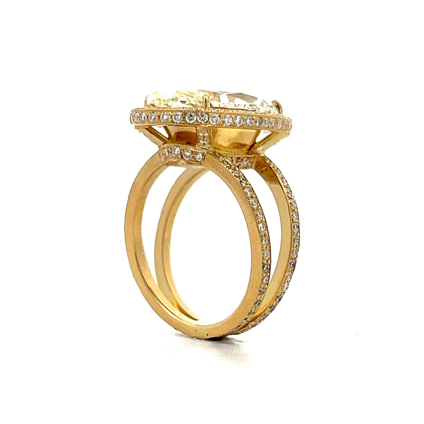 7.39 Oval Cut Diamond Engagement Ring in 22k/18k