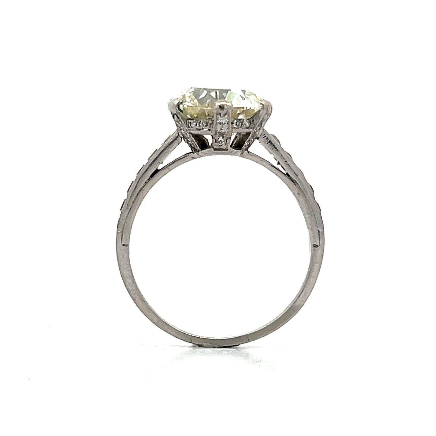 3.49 Vintage Deco Diamond Engagement Ring in Platinum