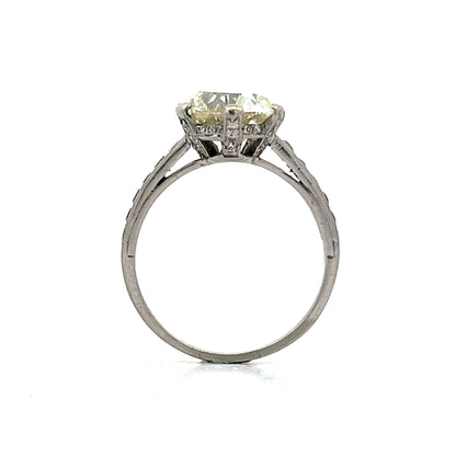 3.49 Vintage Deco Diamond Engagement Ring in Platinum