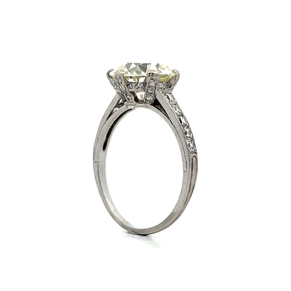 3.49 Vintage Deco Diamond Engagement Ring in Platinum