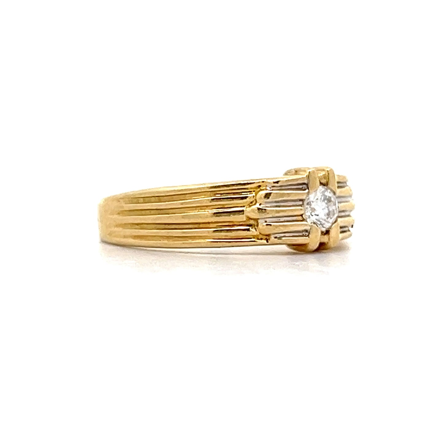 .12 Vintage Mid-Century Diamond Stacking Ring in 18k