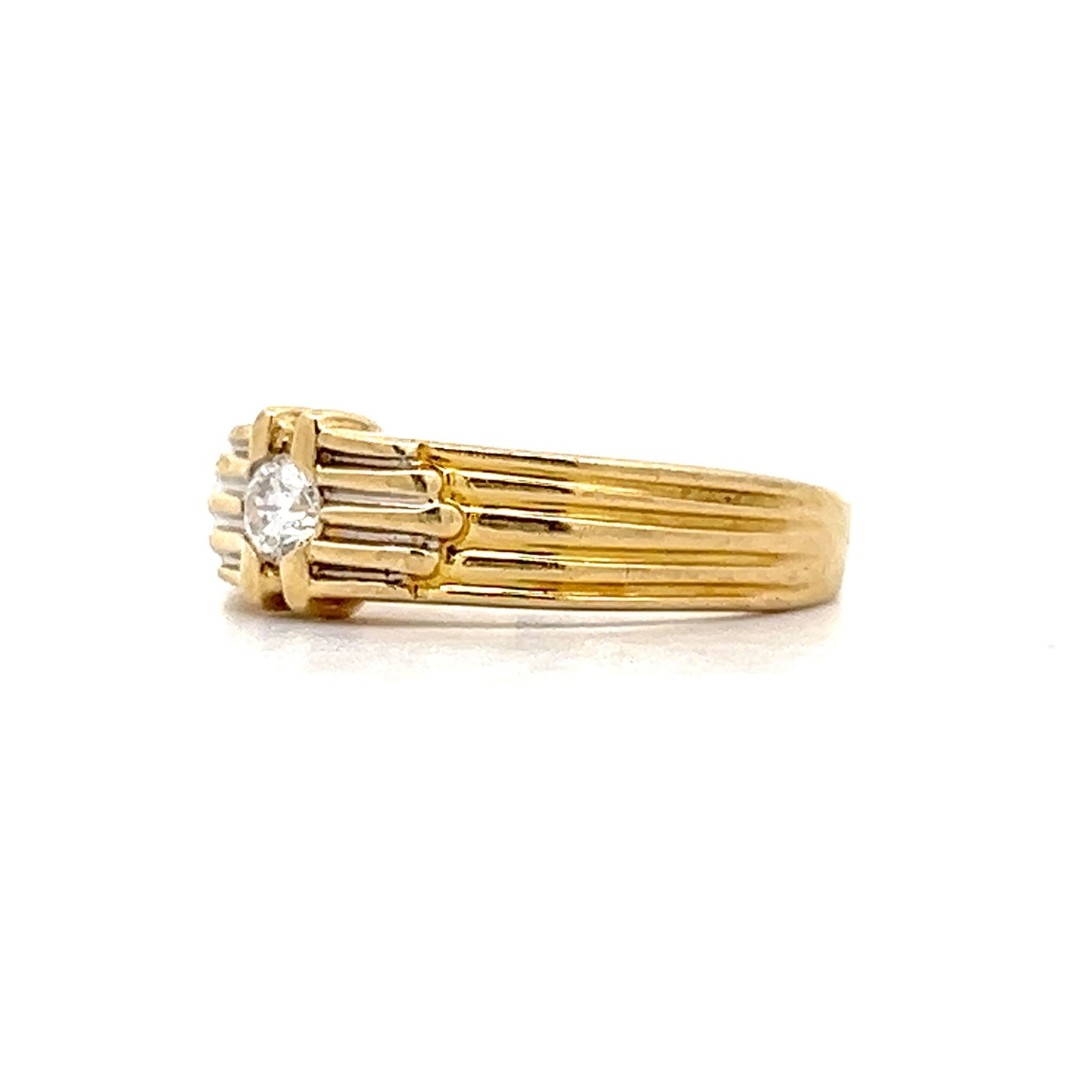 .12 Vintage Mid-Century Diamond Stacking Ring in 18k