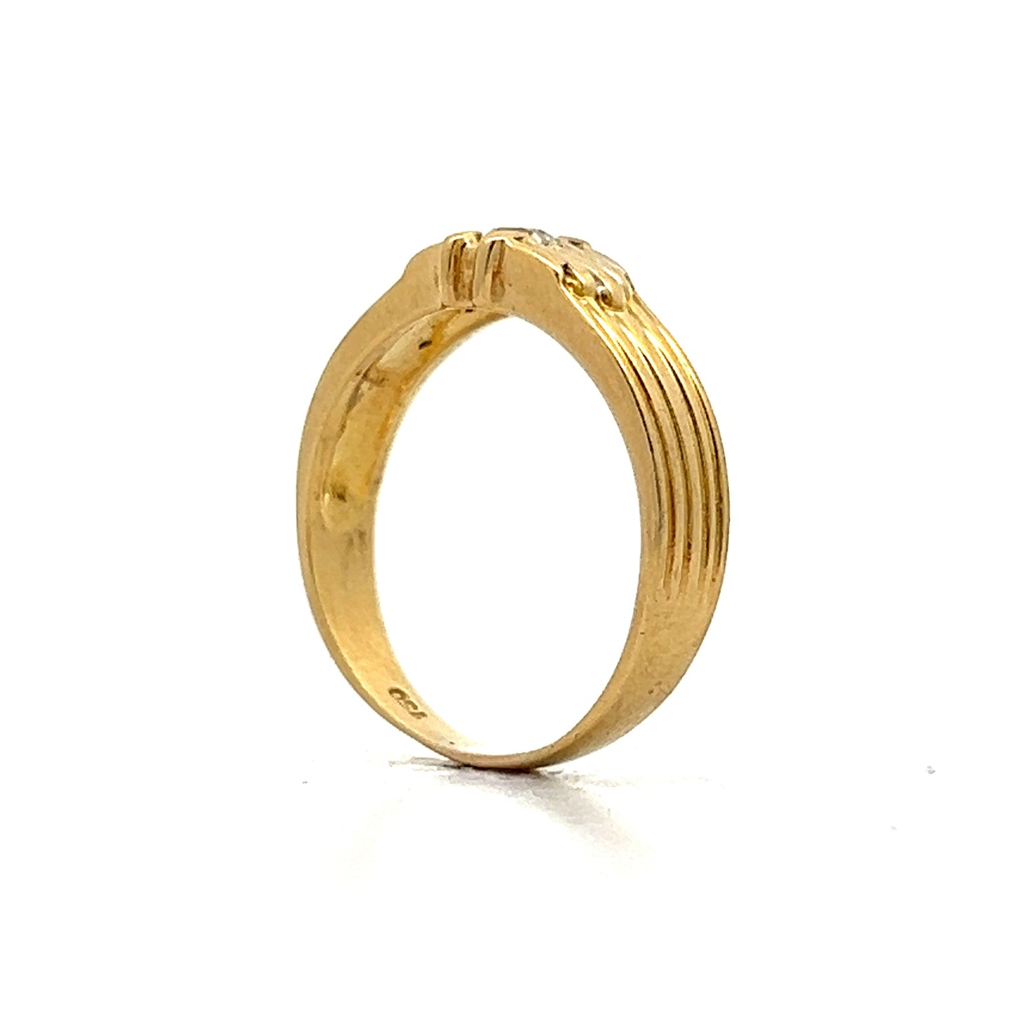 .12 Vintage Mid-Century Diamond Stacking Ring in 18k