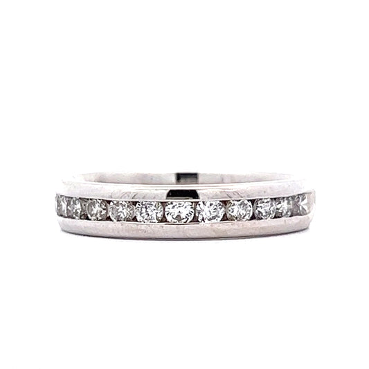 .60 Channel Set Diamond Wedding Band in 14k White Gold