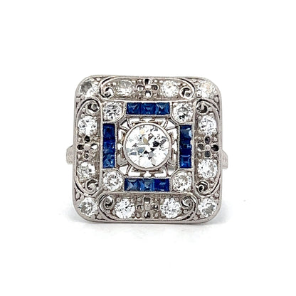 .55 Vintage Art Deco Cocktail Ring in Platinum