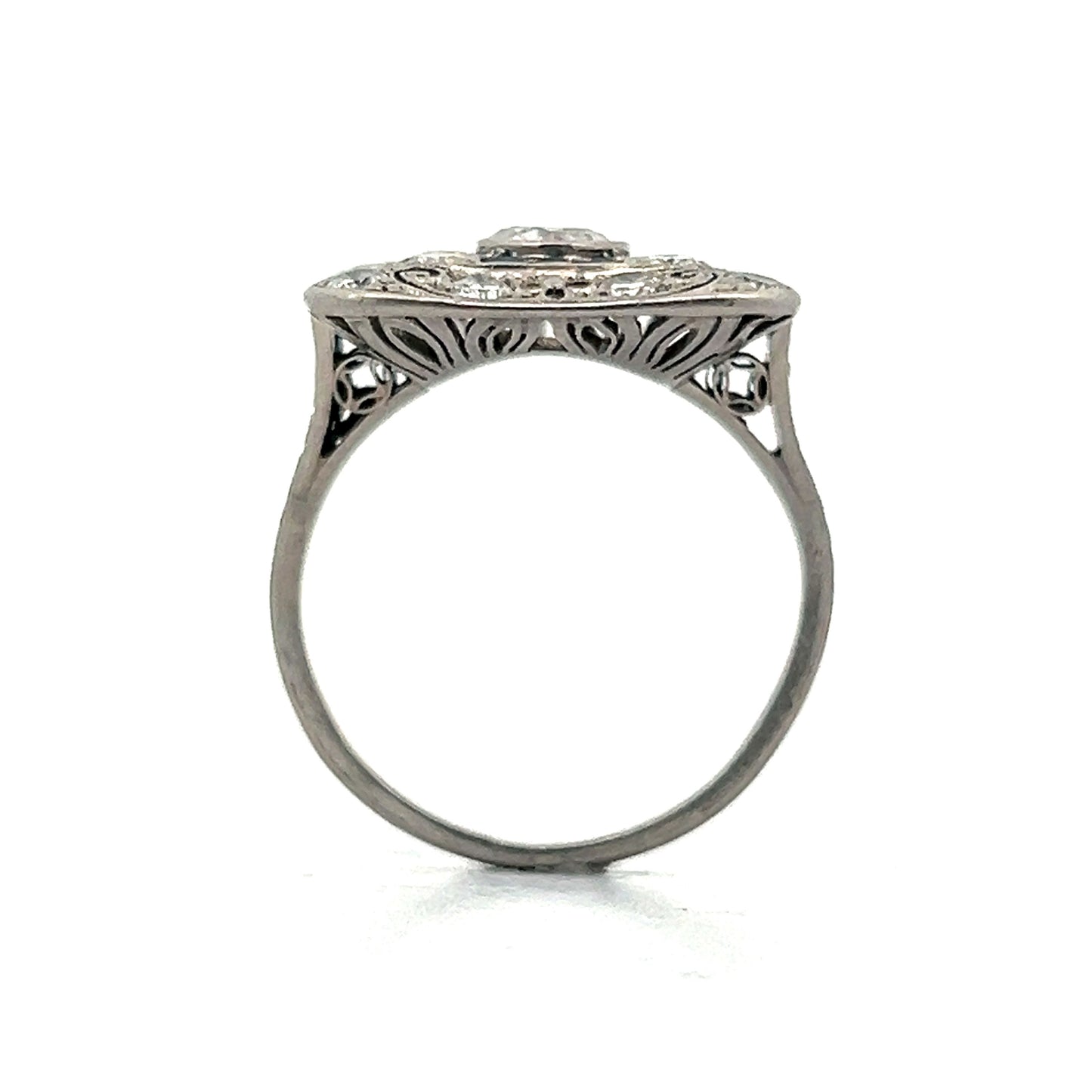 .55 Vintage Art Deco Cocktail Ring in Platinum