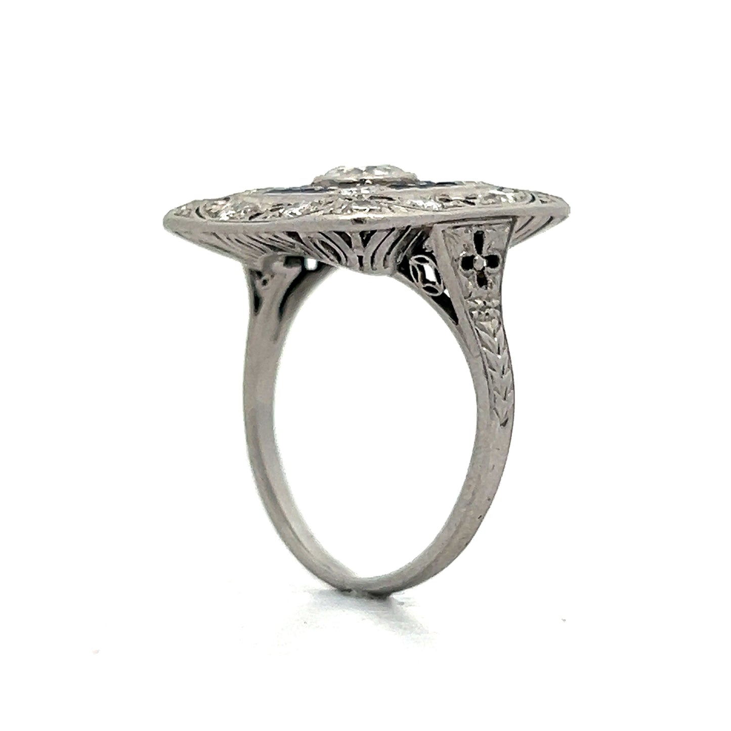 .55 Vintage Art Deco Cocktail Ring in Platinum