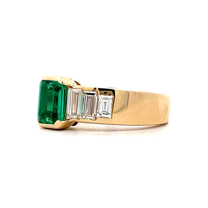 .84 Emerald Engagement Ring in 14k Yellow Gold