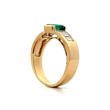 .84 Emerald Engagement Ring in 14k Yellow Gold