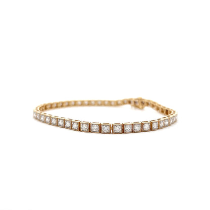 3.92 Brilliant Diamond Bracelet in 14k Yellow Gold