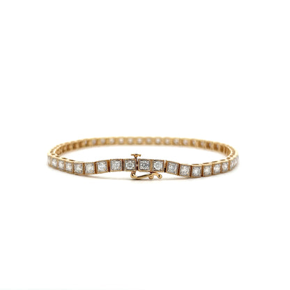 3.92 Brilliant Diamond Bracelet in 14k Yellow Gold