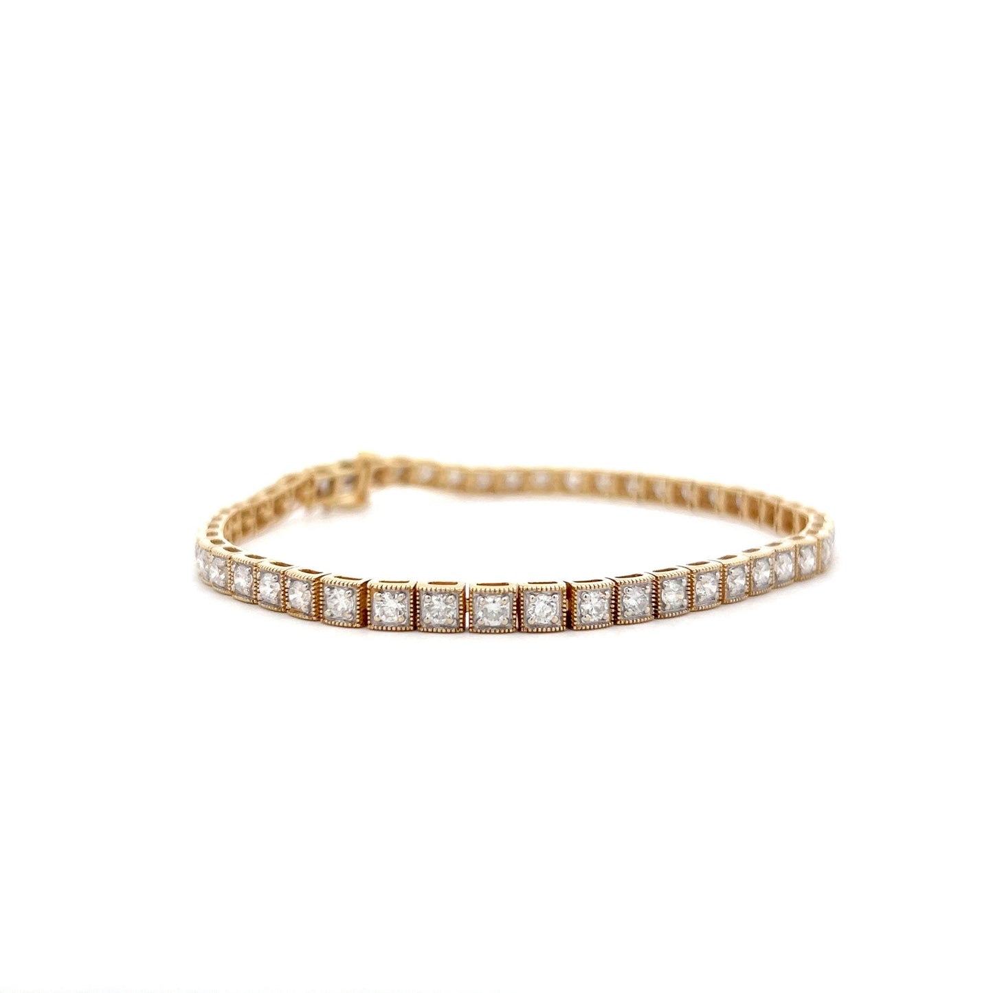 3.92 Brilliant Diamond Bracelet in 14k Yellow Gold