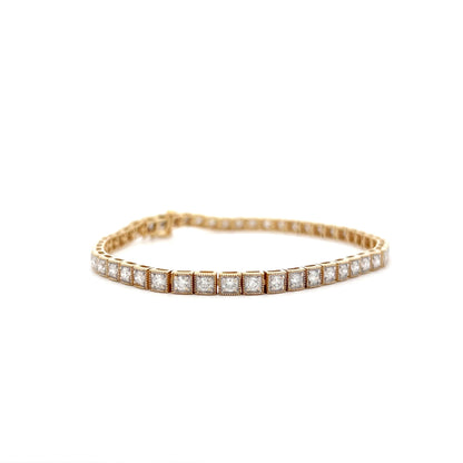 3.92 Brilliant Diamond Bracelet in 14k Yellow Gold