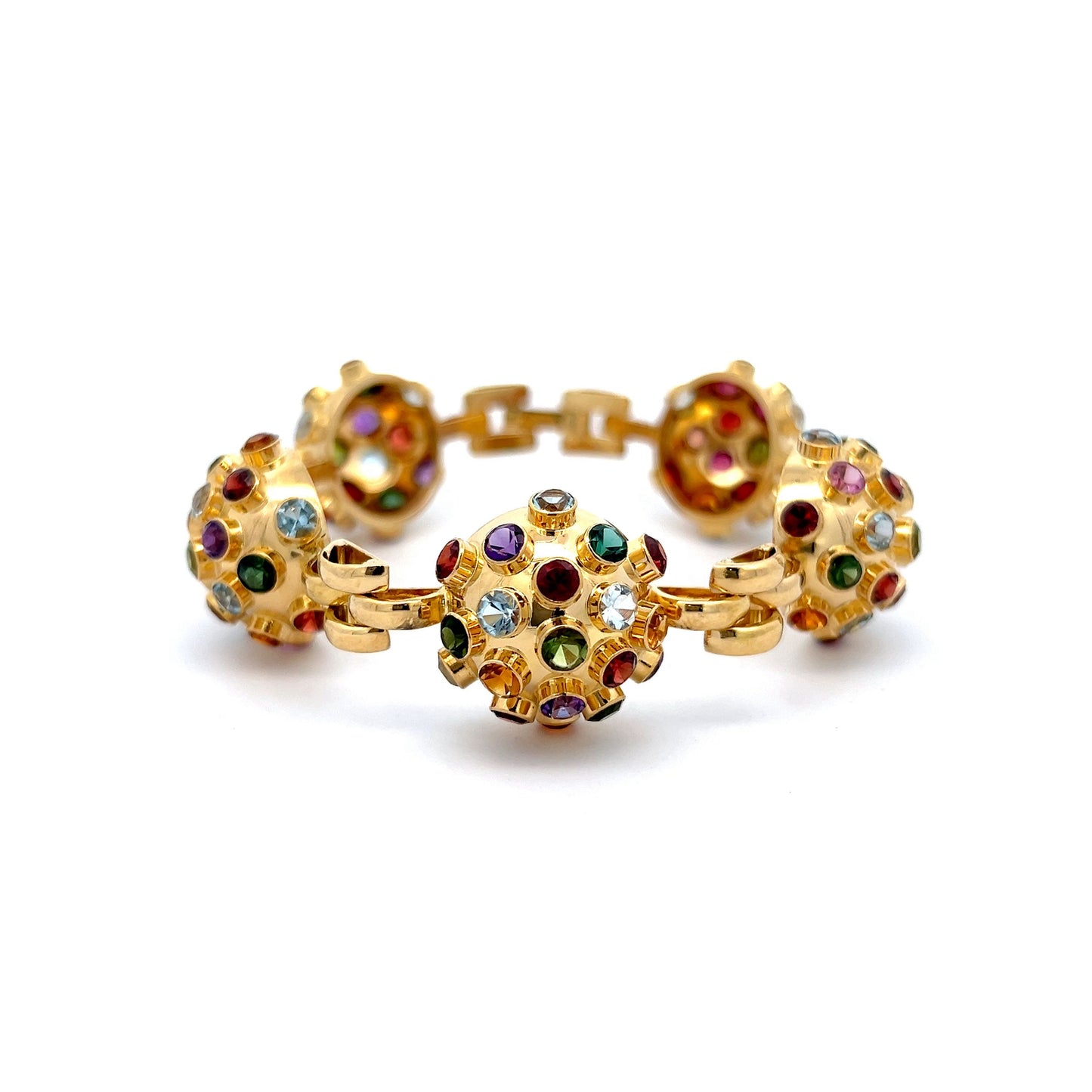 22.80 Round Cut Sputnik Style Bracelet in 18k