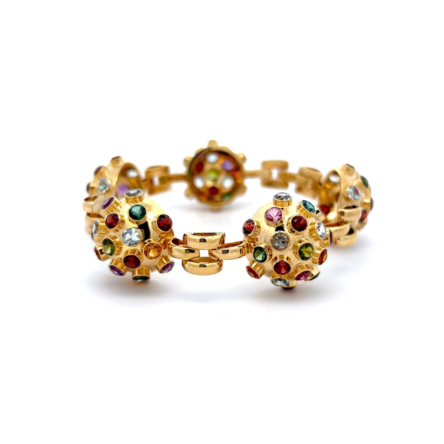 22.80 Round Cut Sputnik Style Bracelet in 18k