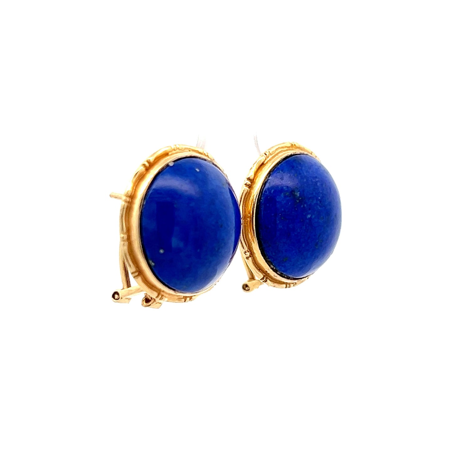 37.80 Lapis Cabochon Stud Earrings in 14k