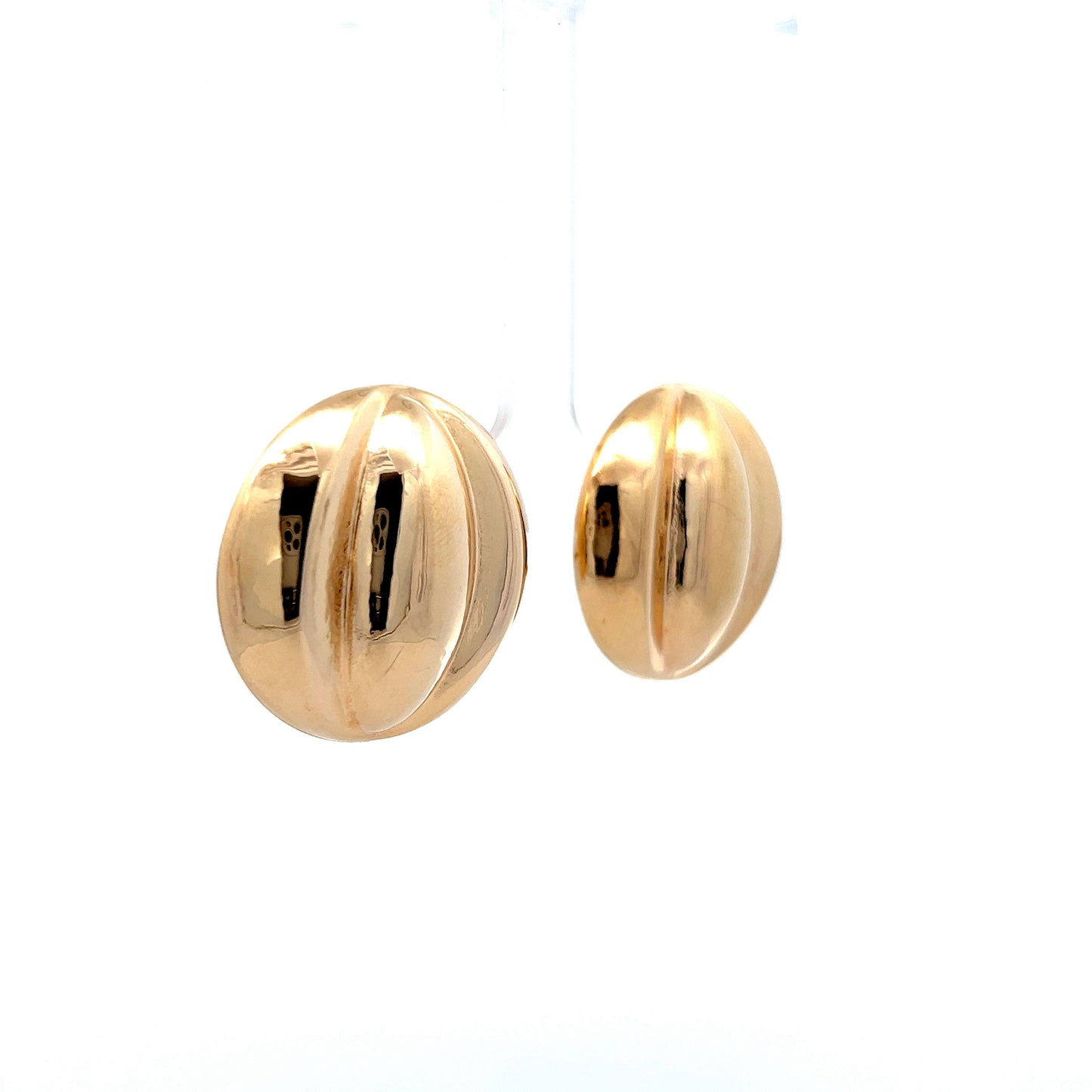 Ridge Textured Ball Stud Earrings in 14k