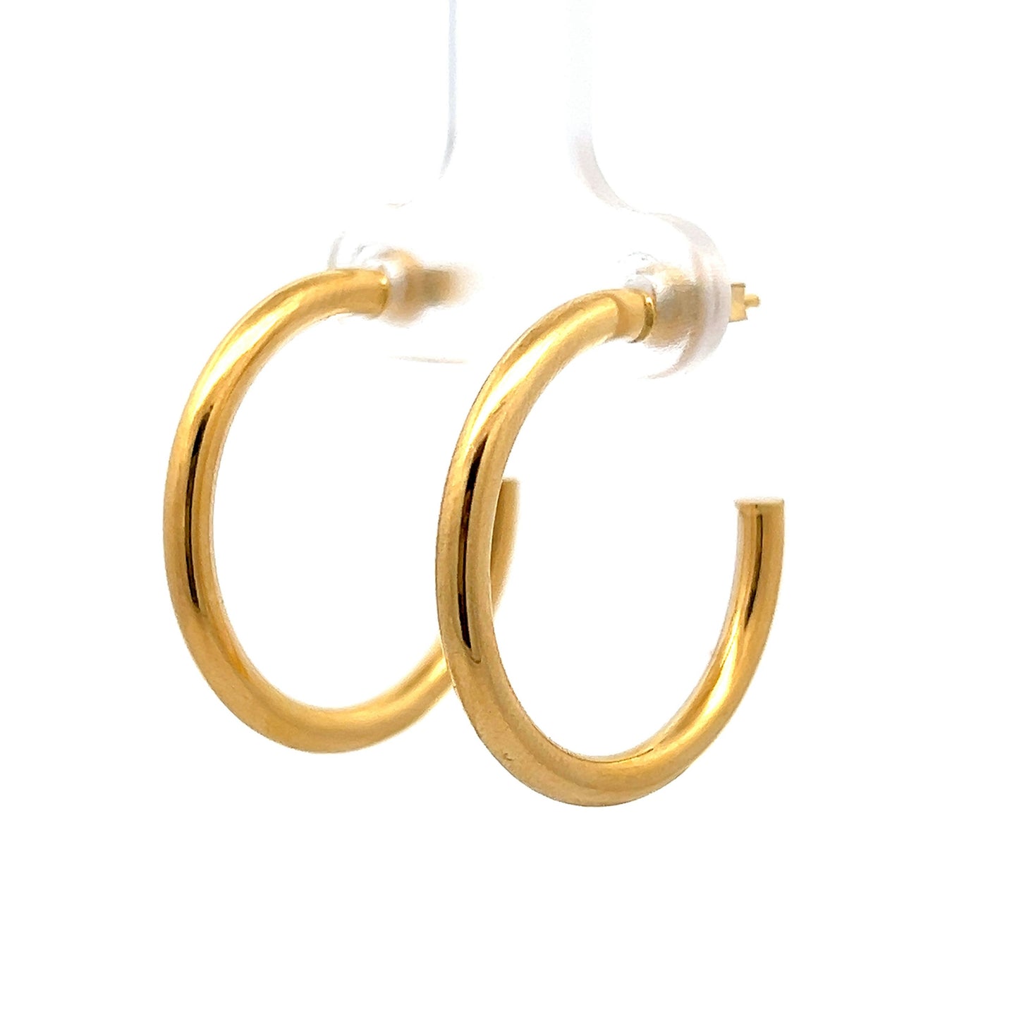 Classic Hollow Hoop Earrings in 14k Yellow Gold