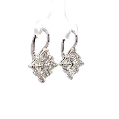 5.61 Asscher Diamond Earrings in 18k White Gold