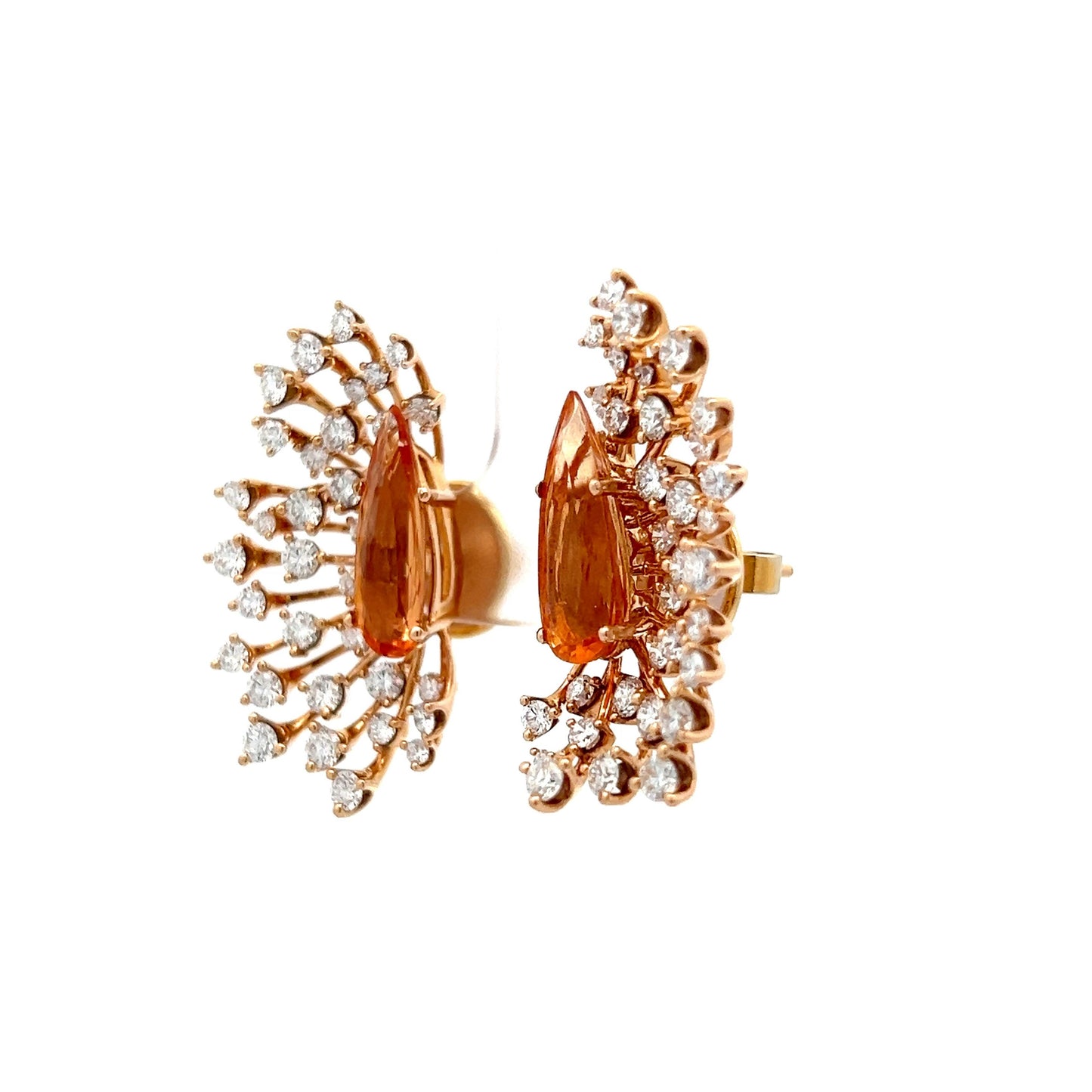 Topaz & Diamond Earrings in 18k Rose Gold