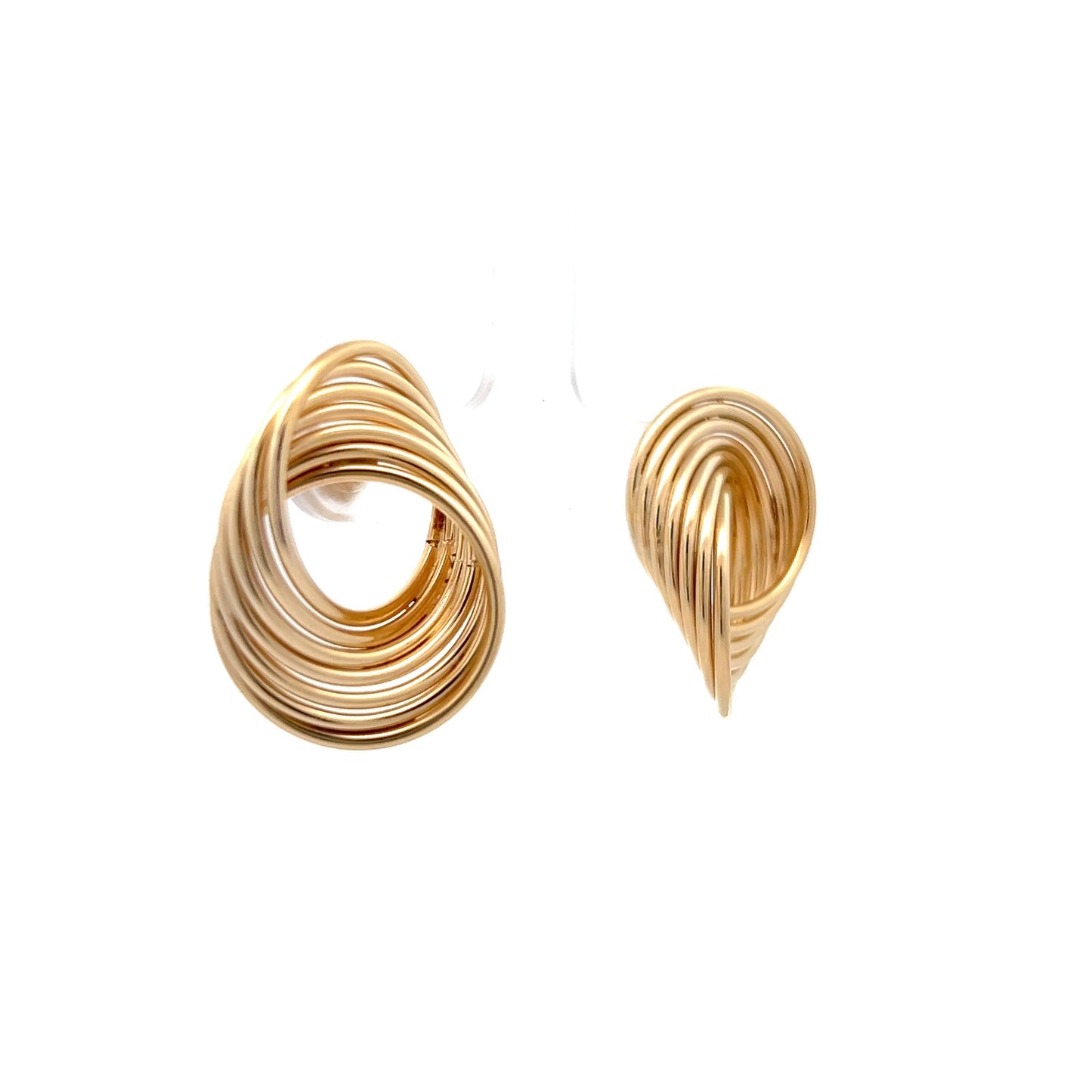 Geometric Swirl Stud Earrings in 14k Yellow Gold