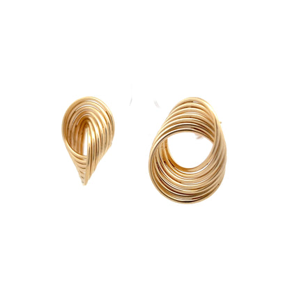 Geometric Swirl Stud Earrings in 14k Yellow Gold