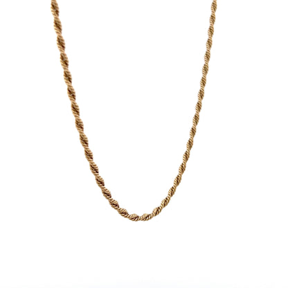 15 Inch Rope Chain Necklace in 14k Yellow Gold