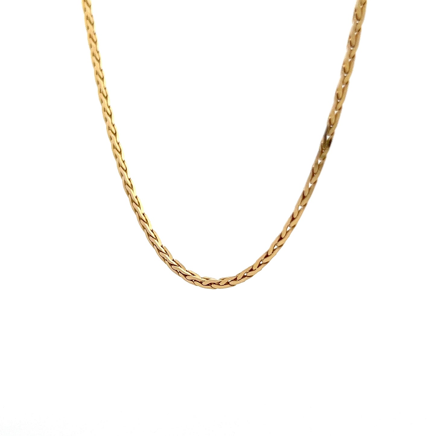 22 Inch Wheat Chain Necklace in 14k Yellow Gold