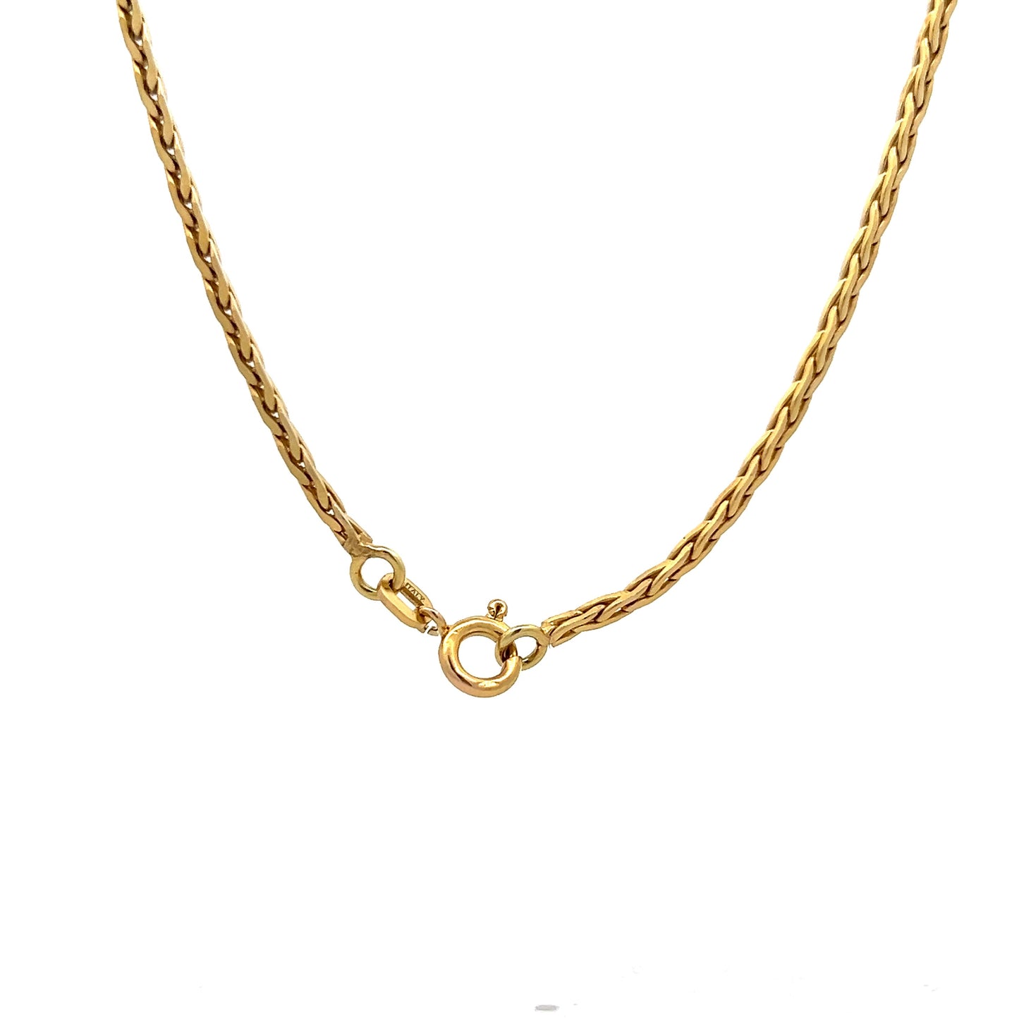 22 Inch Wheat Chain Necklace in 14k Yellow Gold