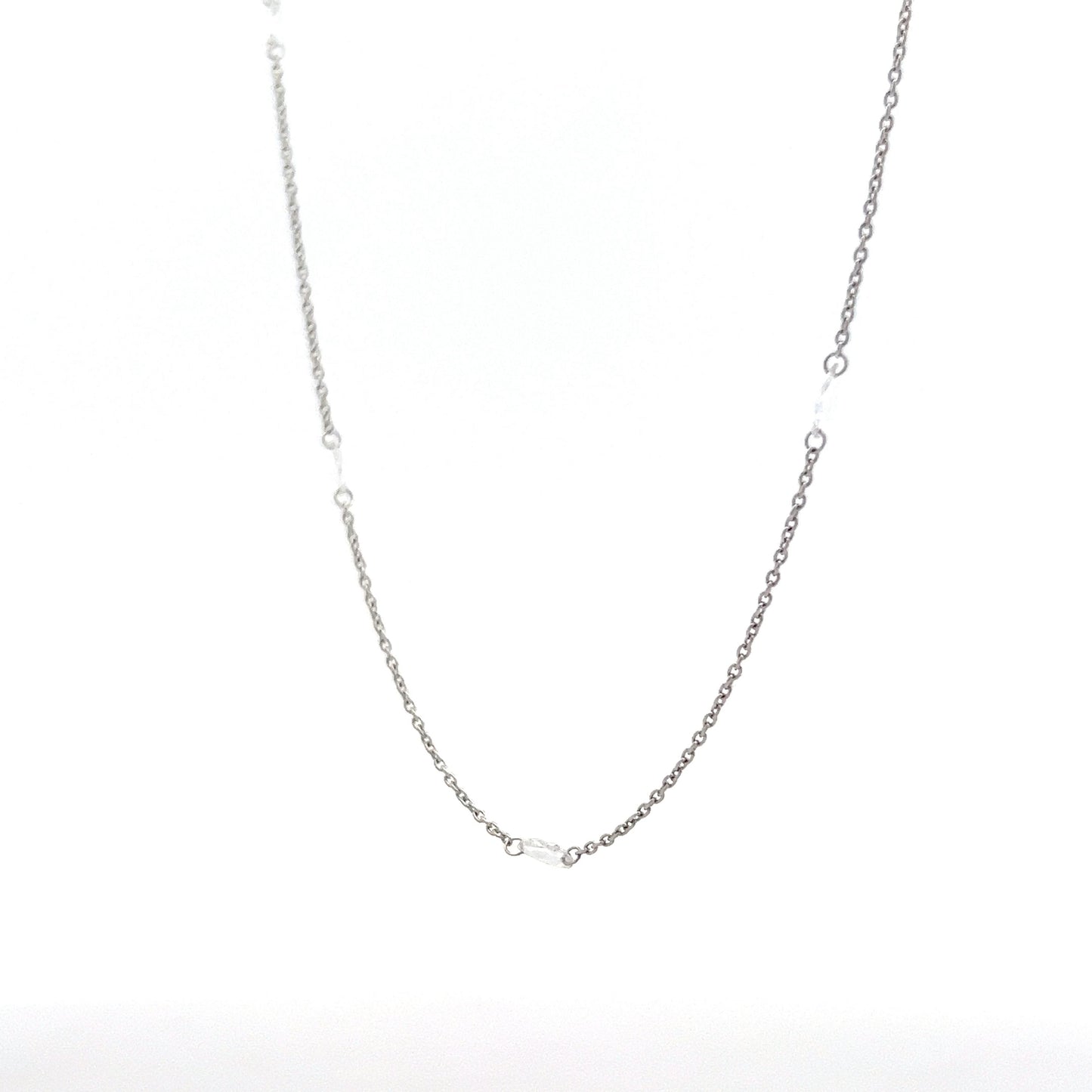 1.01 Rose Cut Diamond Necklace in 18k White Gold