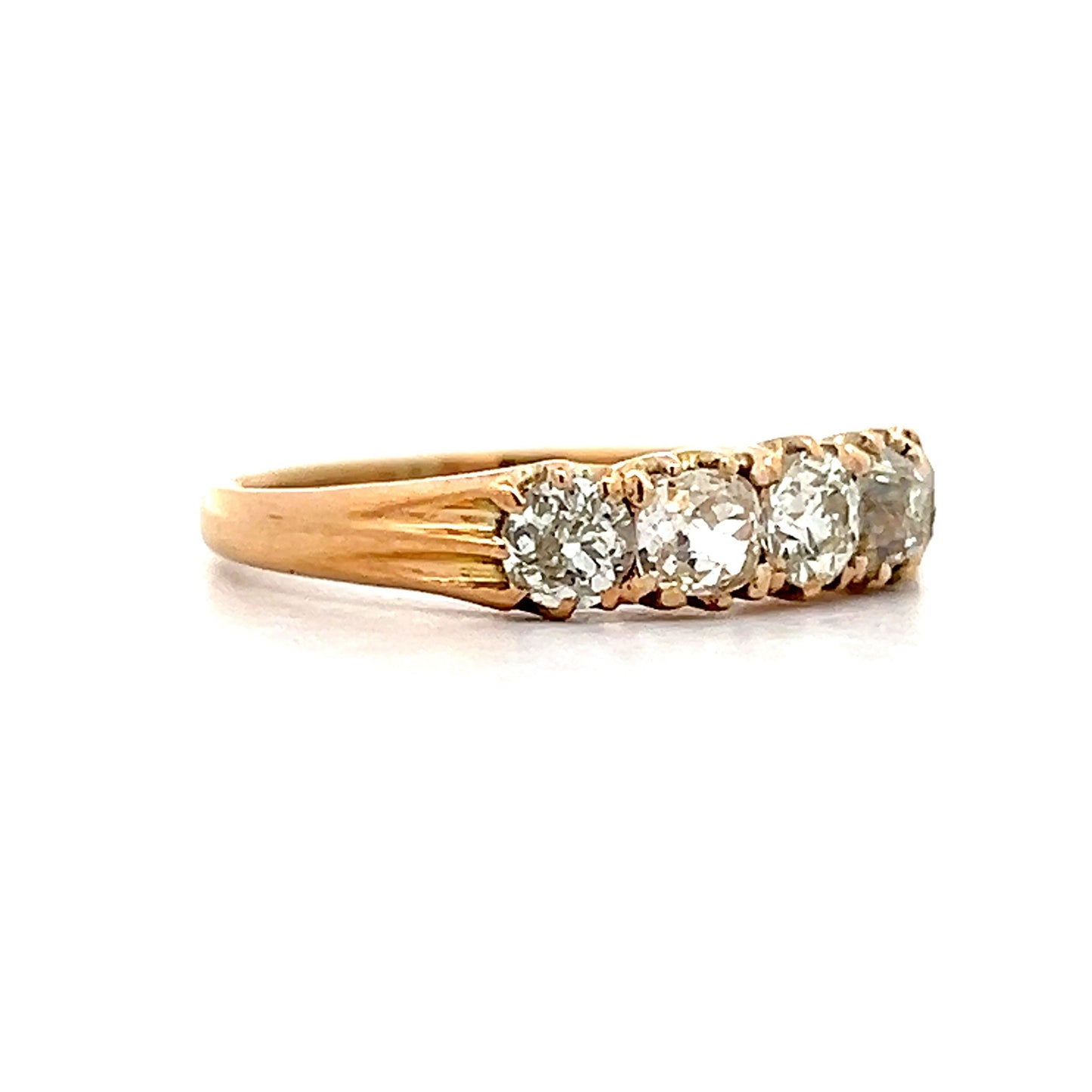 .85 Antique Victorian 5 Stone Diamond Band in 14k