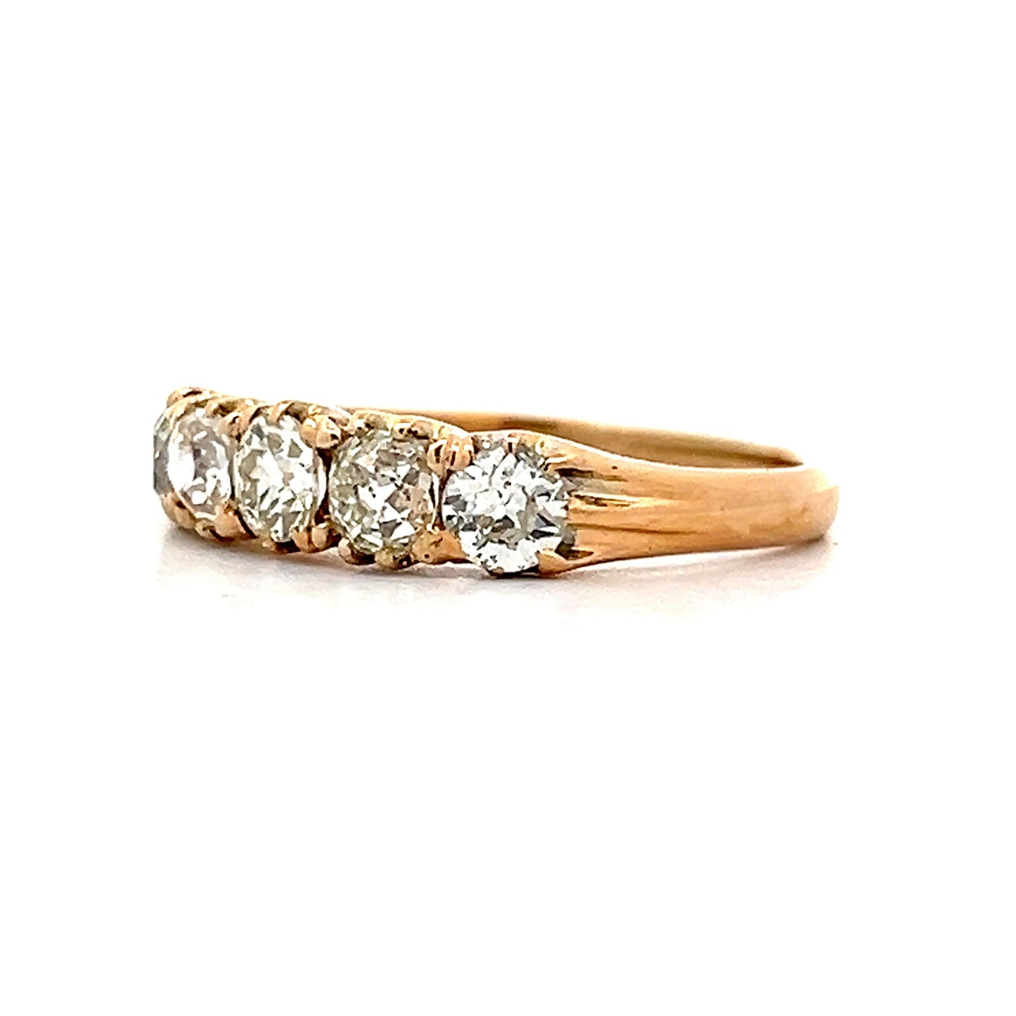 .85 Antique Victorian 5 Stone Diamond Band in 14k