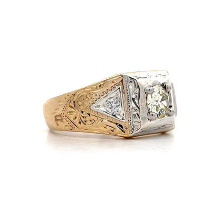 .63 Vintage Retro Mens Diamond Ring in 14k