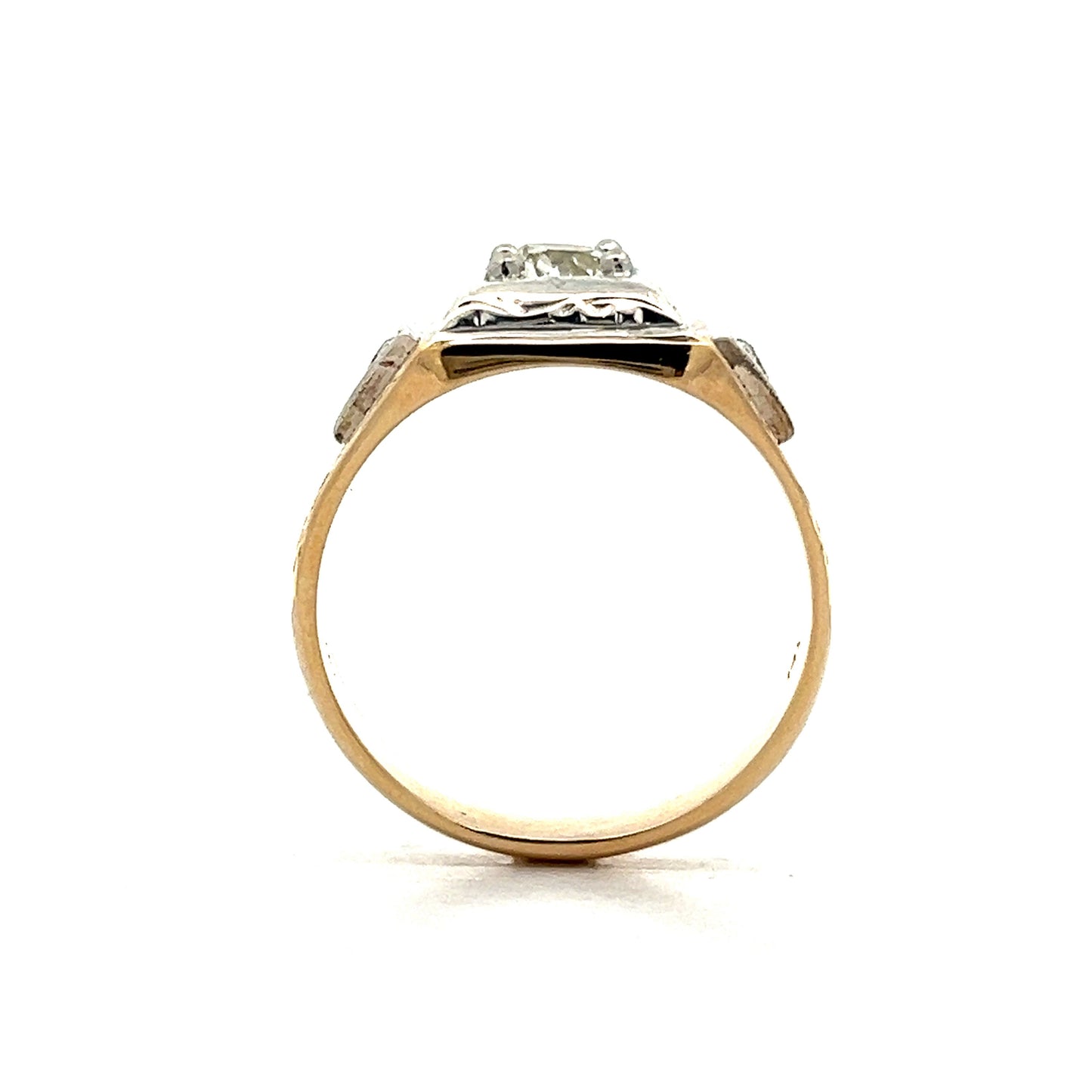 .63 Vintage Retro Mens Diamond Ring in 14k