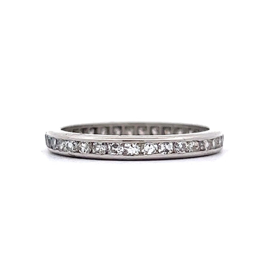 Antique Eternity Wedding Band .54 Single Cut Diamonds in Platinum