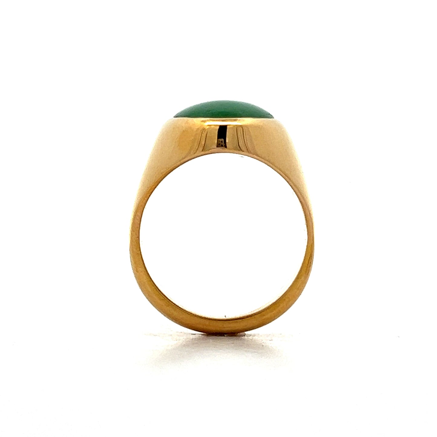 Oval Cabochon Cut Jadeite Cocktail Ring in 22k