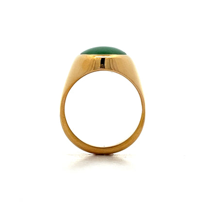 Oval Cabochon Cut Jadeite Cocktail Ring in 22k