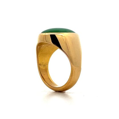 Oval Cabochon Cut Jadeite Cocktail Ring in 22k