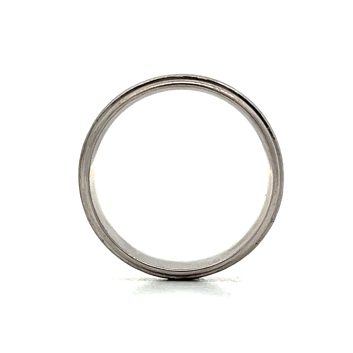 Mens Brushed Finish Step Edge Band in Palladium