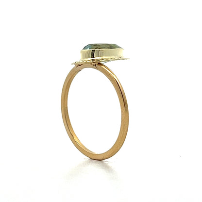 .97 Pear Cut Aquamarine Stacking Ring in 14k Yellow Gold