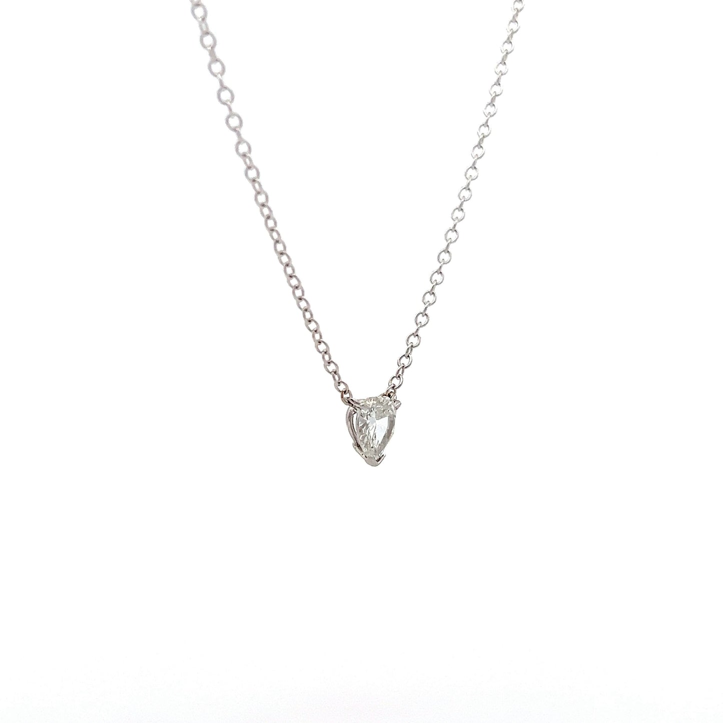 .42 Pear Cut Diamond Necklace in 14k White Gold