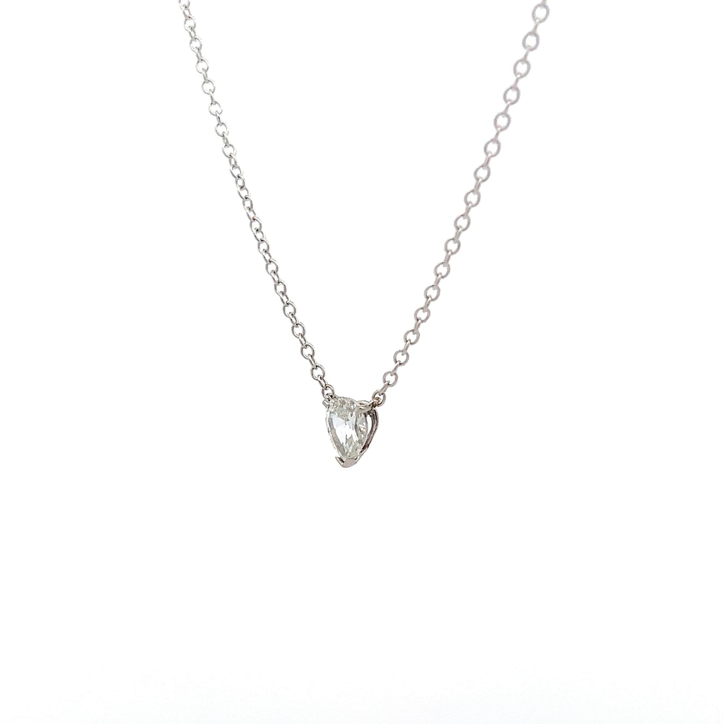 .42 Pear Cut Diamond Necklace in 14k White Gold